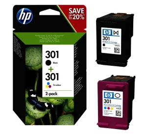 Pack cartuchos HP original 301 negro tricolor