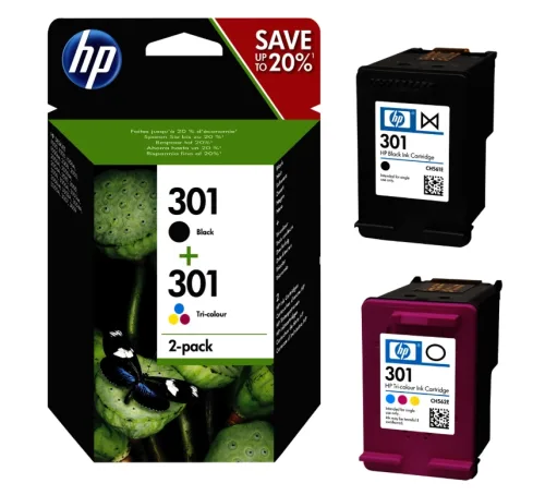 Pack cartuchos HP original 301 negro tricolor
