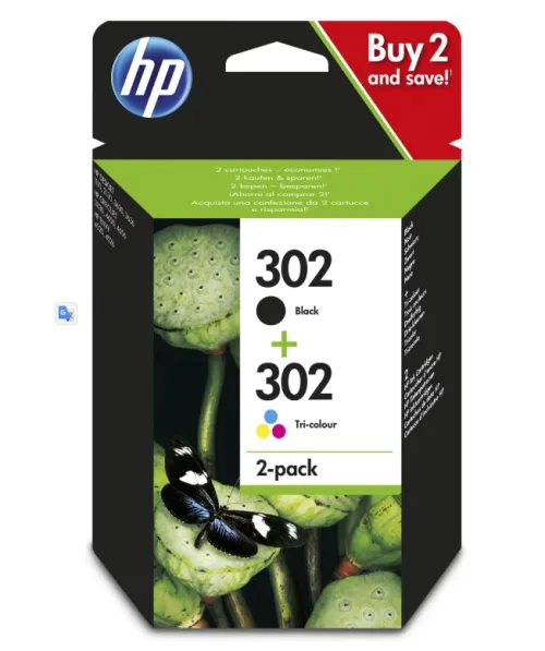 Pack cartuchos HP original 302 negro tricolor